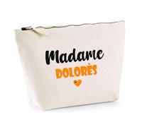 Otshirt Trousse Madame Dolorès - Pouch - Idée Trousse Toilette Maquillage Cadeau Anniversaire Fête Original Famille Travail Départ Collègue Retraite (Orange)