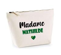 Otshirt Trousse Madame Mathilde - Pouch - Idée Trousse Toilette Maquillage Cadeau Anniversaire Fête Original Famille Travail Départ Collègue Retraite (Vert)
