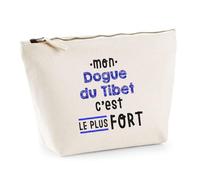 Otshirt Trousse Mon Dogue du Tibet C'est Le Plus Fort - Pouch Case - Idée Trousse Rangement Cadeau Anniversaire Fête Original Famille Travail Départ Collègue Retraite Noël.