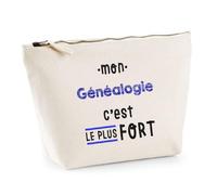 Otshirt Trousse Mon Genealogie C'est Le Plus Fort - Pouch Case - Idée Trousse Rangement Cadeau Anniversaire Fête Original Famille Travail Départ Collègue Retraite Noël.