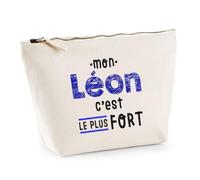 Otshirt Trousse Mon Leon C'est Le Plus Fort - Pouch Case - Idée Trousse Rangement Cadeau Anniversaire Fête Original Famille Travail Départ Collègue Retraite Noël.
