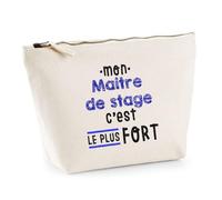 Otshirt Trousse Mon Maitre de Stage C'est Le Plus Fort - Pouch Case - Idée Trousse Rangement Cadeau Anniversaire Fête Original Famille Travail Départ Collègue Retraite Noël.