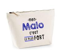 Otshirt Trousse Mon Malo C'est Le Plus Fort - Pouch Case - Idée Trousse Rangement Cadeau Anniversaire Fête Original Famille Travail Départ Collègue Retraite Noël.