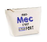 Otshirt Trousse Mon Mec C'est Le Plus Fort - Pouch Case - Idée Trousse Rangement Cadeau Anniversaire Fête Original Famille Travail Départ Collègue Retraite Noël.