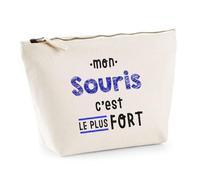 Otshirt Trousse Mon Souris C'est Le Plus Fort - Pouch Case - Idée Trousse Rangement Cadeau Anniversaire Fête Original Famille Travail Départ Collègue Retraite Noël.