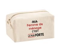 Otshirt Trousse Multifonction Ma Femme de Menage C'est la Plus Forte - Multi-Purpose Case - Idée Trousse Multifonction Cadeau Anniversaire Fête Original Famille Travail Départ Collègue Retraite Noël.
