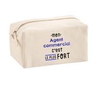 Otshirt Trousse Multifonction Mon Agent Commercial C'est Le Plus Fort - Multi-Purpose Case - Idée Trousse Multifonction Cadeau Anniversaire Fête Original Famille Travail Départ Collègue Retraite Noël.