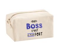 Otshirt Trousse Multifonction Mon Boss C'est Le Plus Fort - Multi-Purpose Case - Idée Trousse Multifonction Cadeau Anniversaire Fête Original Famille Travail Départ Collègue Retraite Noël.