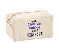 Otshirt Trousse Multifonction Mon Chef de Cuisine C'est Le Plus Fort - Multi-Purpose Case - Idée Trousse Multifonction Cadeau Anniversaire Fête Original Famille Travail Départ Collègue Retraite Noël.