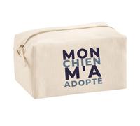 Otshirt Trousse Multifonction Mon Chien ma Adopte - Bleu&Gris | Idée Trousse Multifonction Cadeau Anniversaire Fête Original Famille Travail Départ Collègue Retraite Noël