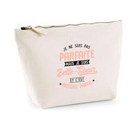 Otshirt Trousse Pas Parfaite mais Belle Soeur | Pochette Toilette Maquillage | Idée Cadeau Belle-Soeur Humour Original Noël Anniversaire Famille Amour