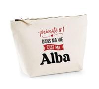 Otshirt Trousse Priorite N1 dans ma Vie C'est ma Alba - Pouch Case - Idée Trousse Rangement Cadeau Anniversaire Fête Original Famille Travail Départ Collègue Retraite Noël.