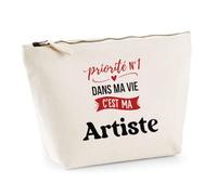 Otshirt Trousse Priorite N1 dans ma Vie C'est ma Artiste - Pouch Case - Idée Trousse Rangement Cadeau Anniversaire Fête Original Famille Travail Départ Collègue Retraite Noël.