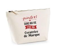 Otshirt Trousse Priorite N1 dans ma Vie C'est ma Creatrice de Marque - Pouch Case - Idée Trousse Rangement Cadeau Anniversaire Fête Original Famille Travail Départ Collègue Retraite Noël.