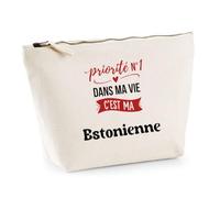 Otshirt Trousse Priorite N1 dans ma Vie C'est ma Estonienne - Pouch Case - Idée Trousse Rangement Cadeau Anniversaire Fête Original Famille Travail Départ Collègue Retraite Noël.