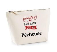 Otshirt Trousse Priorite N1 dans ma Vie C'est ma Pecheuse - Pouch Case - Idée Trousse Rangement Cadeau Anniversaire Fête Original Famille Travail Départ Collègue Retraite Noël.