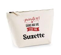Otshirt Trousse Priorite N1 dans ma Vie C'est ma Suzette - Pouch Case - Idée Trousse Rangement Cadeau Anniversaire Fête Original Famille Travail Départ Collègue Retraite Noël.