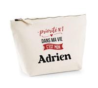 Otshirt Trousse Priorite N1 dans ma Vie Cest Mon Adrien - Idée Rangement Cadeau Cadeau Anniversaire Fête Original Famille Travail Départ Collègue Retraite Noël. - Taille Unique