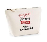 Otshirt Trousse Priorite N1 dans ma Vie Cest Mon Agent Commercial - Idée Rangement Cadeau Cadeau Anniversaire Fête Original Famille Travail Départ Collègue Retraite Noël. - Taille Unique