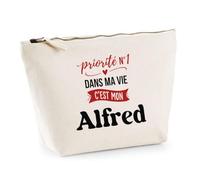 Otshirt Trousse Priorite N1 dans ma Vie C'est Mon Alfred - Pouch Case - Idée Trousse Rangement Cadeau Anniversaire Fête Original Famille Travail Départ Collègue Retraite Noël.
