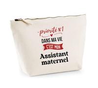 Otshirt Trousse Priorite N1 dans ma Vie C'est Mon Assistant Maternel - Pouch Case - Idée Trousse Rangement Cadeau Anniversaire Fête Original Famille Travail Départ Collègue Retraite Noël.
