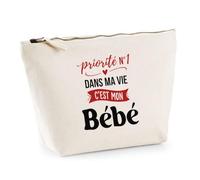Otshirt Trousse Priorite N1 dans ma Vie C'est Mon Bébé - Pouch Case - Idée Trousse Rangement Cadeau Anniversaire Fête Original Famille Travail Départ Collègue Retraite Noël.