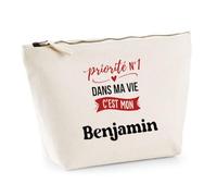 Otshirt Trousse Priorite N1 dans ma Vie C'est Mon Benjamin - Pouch Case - Idée Trousse Rangement Cadeau Anniversaire Fête Original Famille Travail Départ Collègue Retraite Noël.