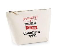 Otshirt Trousse Priorite N1 dans ma Vie C'est Mon Chauffeur VTC - Pouch Case - Idée Trousse Rangement Cadeau Anniversaire Fête Original Famille Travail Départ Collègue Retraite Noël.