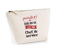 Otshirt Trousse Priorite N1 dans ma Vie Cest Mon Chef de Service - Idée Rangement Cadeau Cadeau Anniversaire Fête Original Famille Travail Départ Collègue Retraite Noël. - Taille Unique