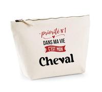Otshirt Trousse Priorite N1 dans ma Vie C'est Mon Cheval - Pouch Case - Idée Trousse Rangement Cadeau Anniversaire Fête Original Famille Travail Départ Collègue Retraite Noël.