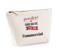 Otshirt Trousse Priorite N1 dans ma Vie C'est Mon Commercial - Pouch Case - Idée Trousse Rangement Cadeau Anniversaire Fête Original Famille Travail Départ Collègue Retraite Noël.