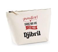 Otshirt Trousse Priorite N1 dans ma Vie Cest Mon Djibril - Idée Rangement Cadeau Cadeau Anniversaire Fête Original Famille Travail Départ Collègue Retraite Noël. - Taille Unique