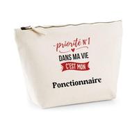 Otshirt Trousse Priorite N1 dans ma Vie Cest Mon Fonctionnaire - Idée Rangement Cadeau Cadeau Anniversaire Fête Original Famille Travail Départ Collègue Retraite Noël. - Taille Unique
