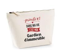 Otshirt Trousse Priorite N1 dans ma Vie C'est Mon Gardien dimmeuble - Pouch Case - Idée Trousse Rangement Cadeau Anniversaire Fête Original Famille Travail Départ Collègue Retraite Noël.