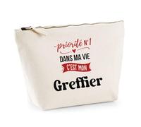 Otshirt Trousse Priorite N1 dans ma Vie Cest Mon Greffier - Pouch Case - Idée Trousse Rangement Cadeau Anniversaire Fête Original Famille Travail Départ Collègue Retraite Noël.