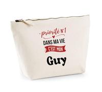 Otshirt Trousse Priorite N1 dans ma Vie C'est Mon Guy - Pouch Case - Idée Trousse Rangement Cadeau Anniversaire Fête Original Famille Travail Départ Collègue Retraite Noël.