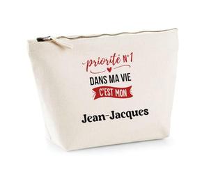 Otshirt Trousse Priorite N1 dans ma Vie C'est Mon Jean-Jacques - Pouch Case - Idée Trousse Rangement Cadeau Anniversaire Fête Original Famille Travail Départ Collègue Retraite Noël.