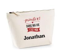 Otshirt Trousse Priorite N1 dans ma Vie Cest Mon Jonathan - Idée Rangement Cadeau Cadeau Anniversaire Fête Original Famille Travail Départ Collègue Retraite Noël. - Taille Unique