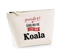 Otshirt Trousse Priorite N1 dans ma Vie C'est Mon Koala - Pouch Case - Idée Trousse Rangement Cadeau Anniversaire Fête Original Famille Travail Départ Collègue Retraite Noël.