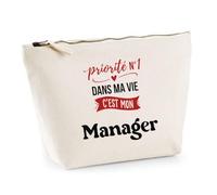 Otshirt Trousse Priorite N1 dans ma Vie C'est Mon Manager - Pouch Case - Idée Trousse Rangement Cadeau Anniversaire Fête Original Famille Travail Départ Collègue Retraite Noël.