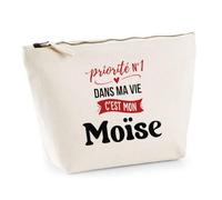 Otshirt Trousse Priorite N1 dans ma Vie C'est Mon Moise - Pouch Case - Idée Trousse Rangement Cadeau Anniversaire Fête Original Famille Travail Départ Collègue Retraite Noël.