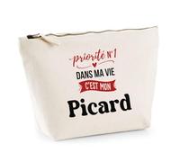 Otshirt Trousse Priorite N1 dans ma Vie C'est Mon Picard - Pouch Case - Idée Trousse Rangement Cadeau Anniversaire Fête Original Famille Travail Départ Collègue Retraite Noël.