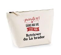 Otshirt Trousse Priorite N1 dans ma Vie Cest Mon Retriever du La brador - Pouch Case - Idée Trousse Rangement Cadeau Anniversaire Fête Original Famille Travail Départ Collègue Retraite Noël.