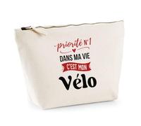 Otshirt Trousse Priorite N1 dans ma Vie C'est Mon Velo - Pouch Case - Idée Trousse Rangement Cadeau Anniversaire Fête Original Famille Travail Départ Collègue Retraite Noël.