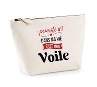 Otshirt Trousse Priorite N1 dans ma Vie C'est Mon Voile - Pouch Case - Idée Trousse Rangement Cadeau Anniversaire Fête Original Famille Travail Départ Collègue Retraite Noël.