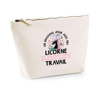 Otshirt Trousse Un Mauvais Jour avec ma Licorne | Pochette Toilette Maquillage | Idée Cadeau Humour Drôle Marrant Original Anniversaire Fête