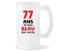 Otshirt Verre à Biere 77 ans et plus beau que jamais | Chope de Bière Pinte | Idée Cadeau Anniversaire Humour Drôle Mignon Original Fête