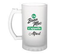 Otshirt Verre à Bière Ce beau mec sappelle Alfred - Beer Glass - Idée Chope de Bière Cadeau Anniversaire Fête Original Famille Travail Départ Collègue Retraite Noël.