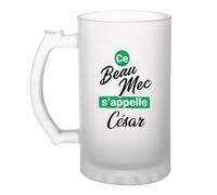 Otshirt Verre à Bière Ce beau mec sappelle Cesar - Beer Glass - Idée Chope de Bière Cadeau Anniversaire Fête Original Famille Travail Départ Collègue Retraite Noël.