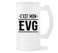 Otshirt Verre à Bière C'est Mon EVG 2 | Chope de Bière Pinte | Idée Cadeau EVG Humour Original Enterrement de Vie de Garçon Mari Mariage Drôle Unique